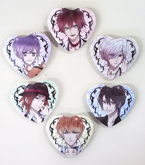 アニメ「DIABOLIK LOVERS」ハート型缶バッジ（6種）